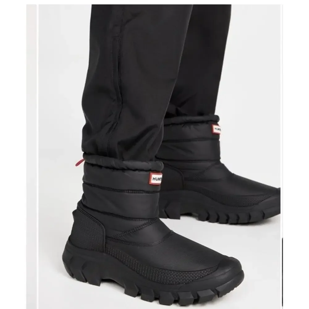 Hunter Intrepid Insulated Warm Snow Short Womens Boots Black US Sz 9 NEW $165